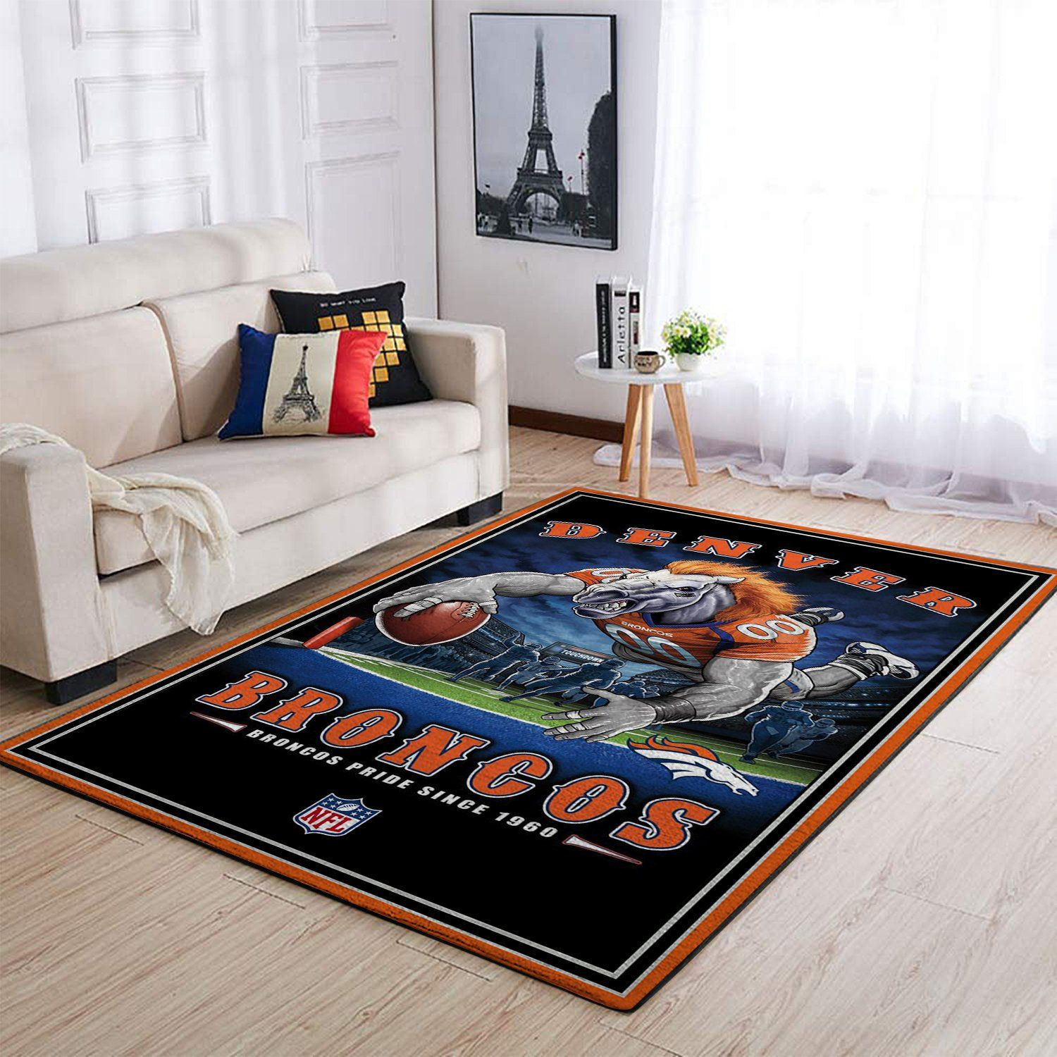 Denver Broncos Team Pride Nice Gift Rectangle Area Rug – Full Print Carpet For Living Room & Bedroom Home Decor