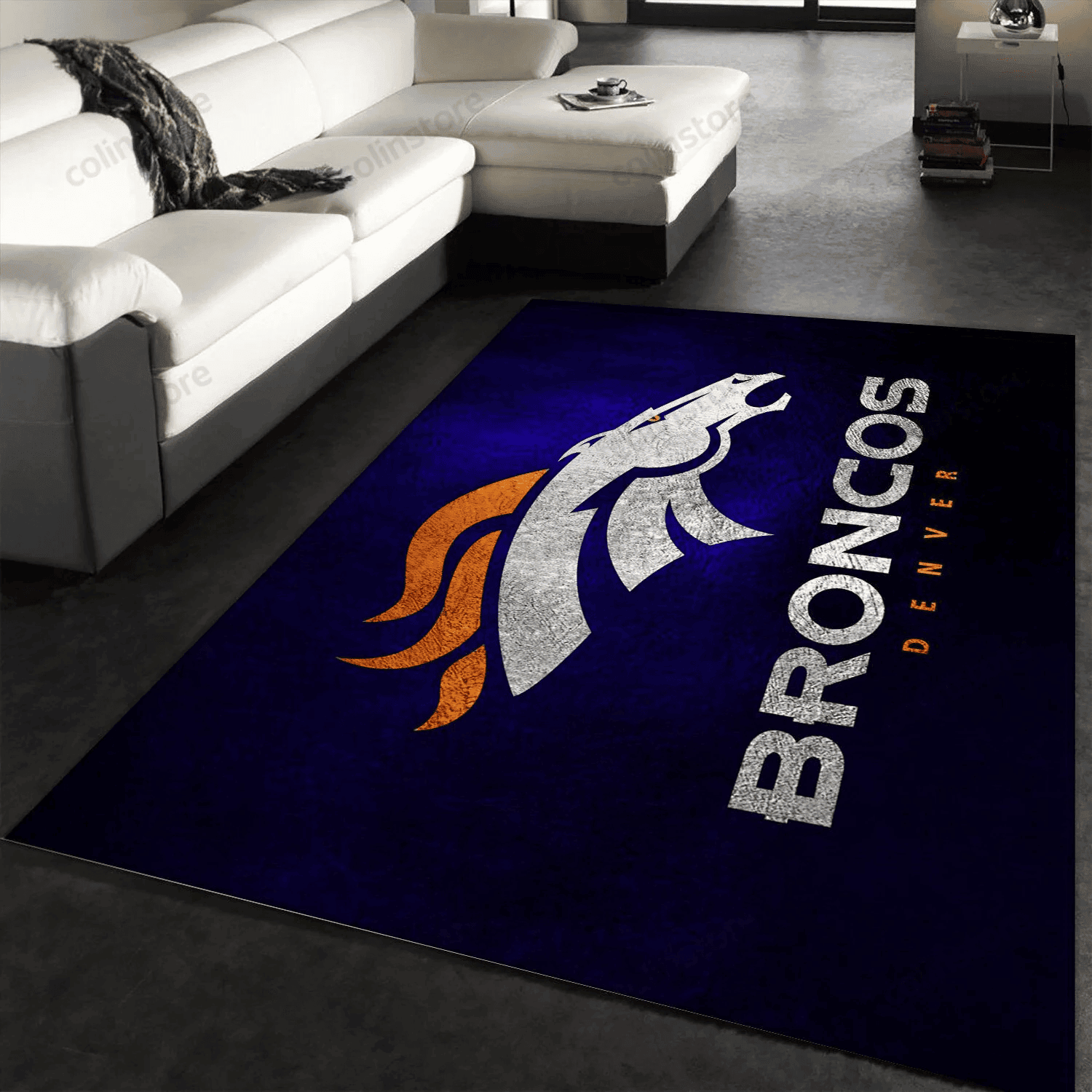 Denver Broncos Team Rectangle Area Rug – Full Print Carpet For Living Room & Bedroom Home Decor