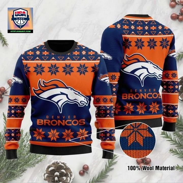 Denver Broncos Wool Ugly Christmas Sweater