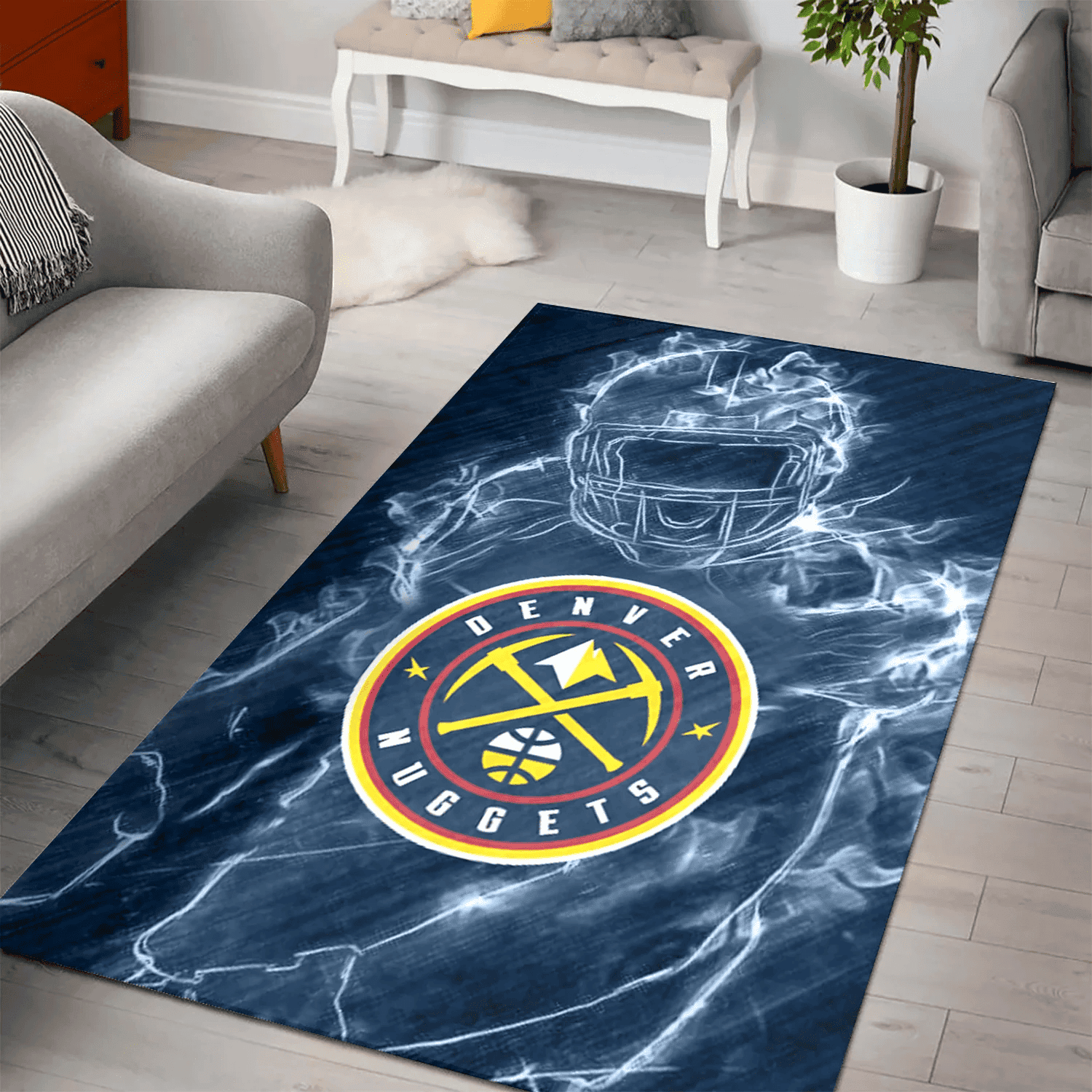 Denver Nuggets Legend 3D Full Print Rectangle Area Rug – Full Print Carpet For Living Room & Bedroom Home Decor