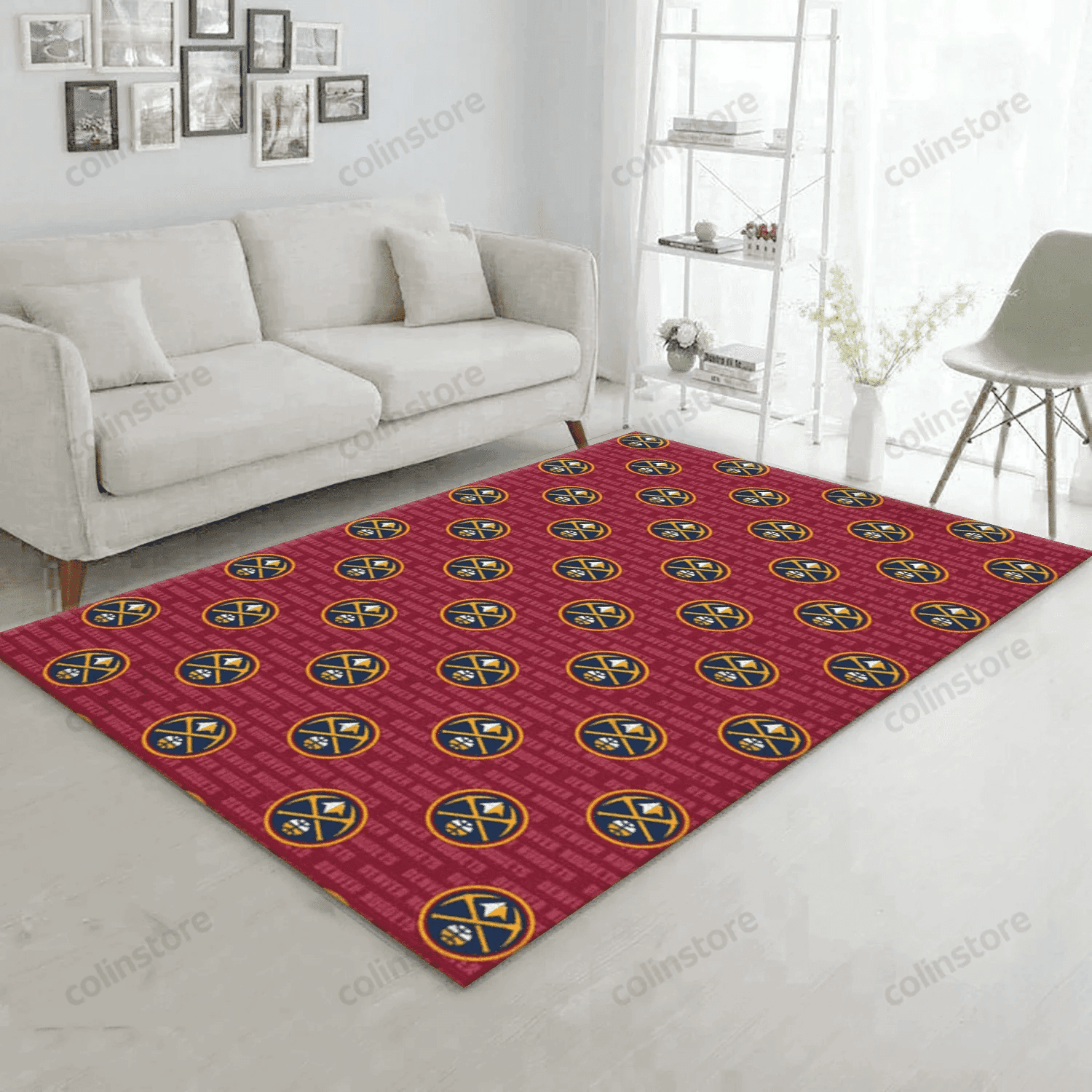 Denver Nuggets Patterns 1 Rectangle Area Rug – Full Print Carpet For Living Room & Bedroom Home Decor
