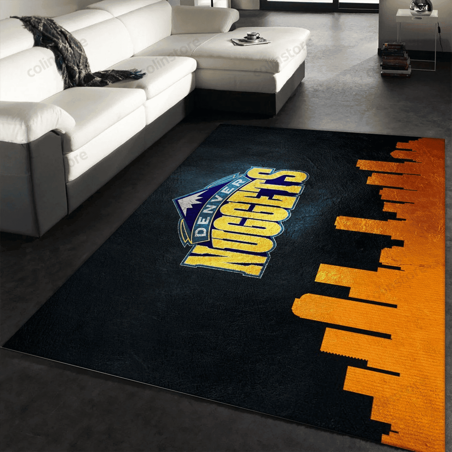 Denver Nuggets Skyline Rectangle Area Rug – Full Print Carpet For Living Room & Bedroom Home Decor