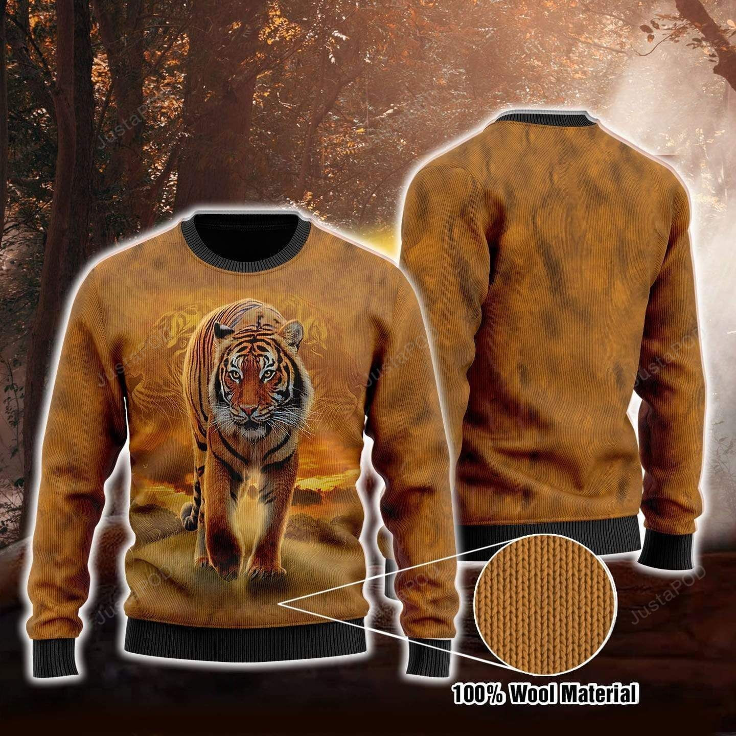 Desert Tiger Ugly Christmas Sweater, Perfect Holiday Gift