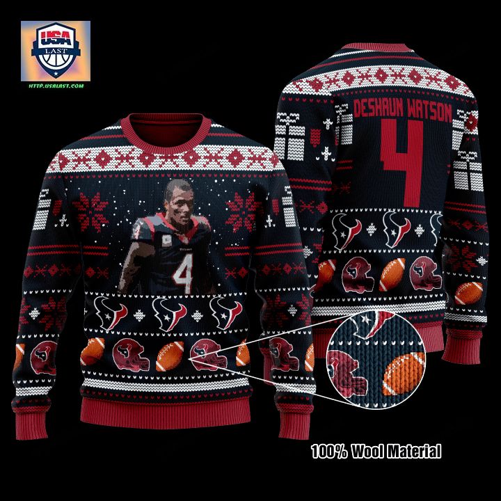 Deshaun Watson 4 Houston Texans Nfl Christmas Sweater