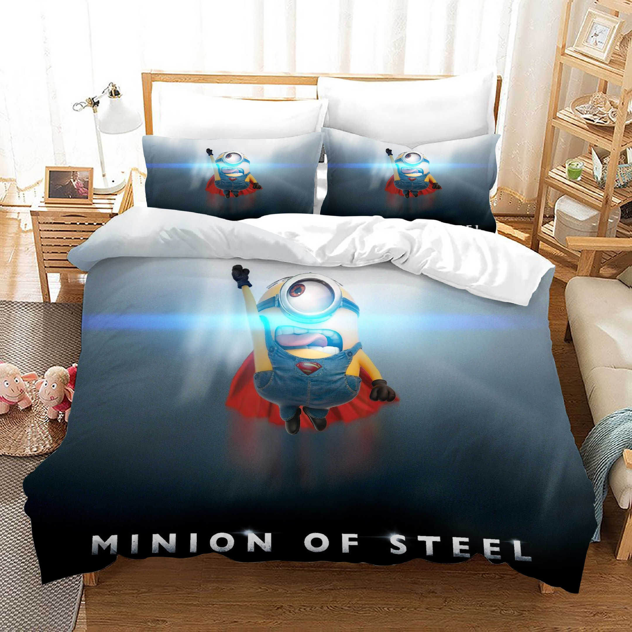 Despicable Me Minions Duvet Cover Quilt Cover Pillowcase Bedding Set Bed Linen Home Bedroom Decor