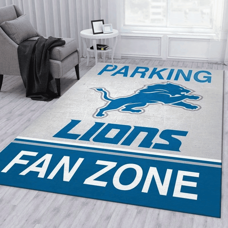 Detroit Lions 14 3D Rectangle Area Rug – Full Print Carpet For Living Room & Bedroom Home Decor