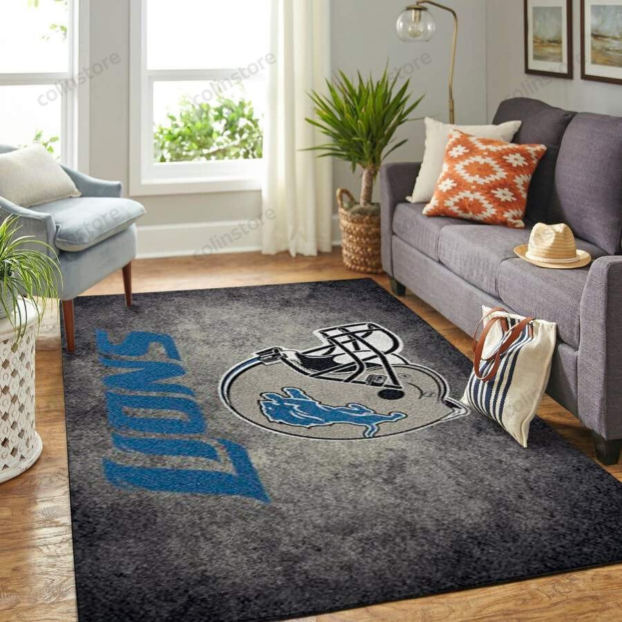Detroit Lions 3D Rectangle Area Rug – Full Print Carpet For Living Room & Bedroom Home Decor