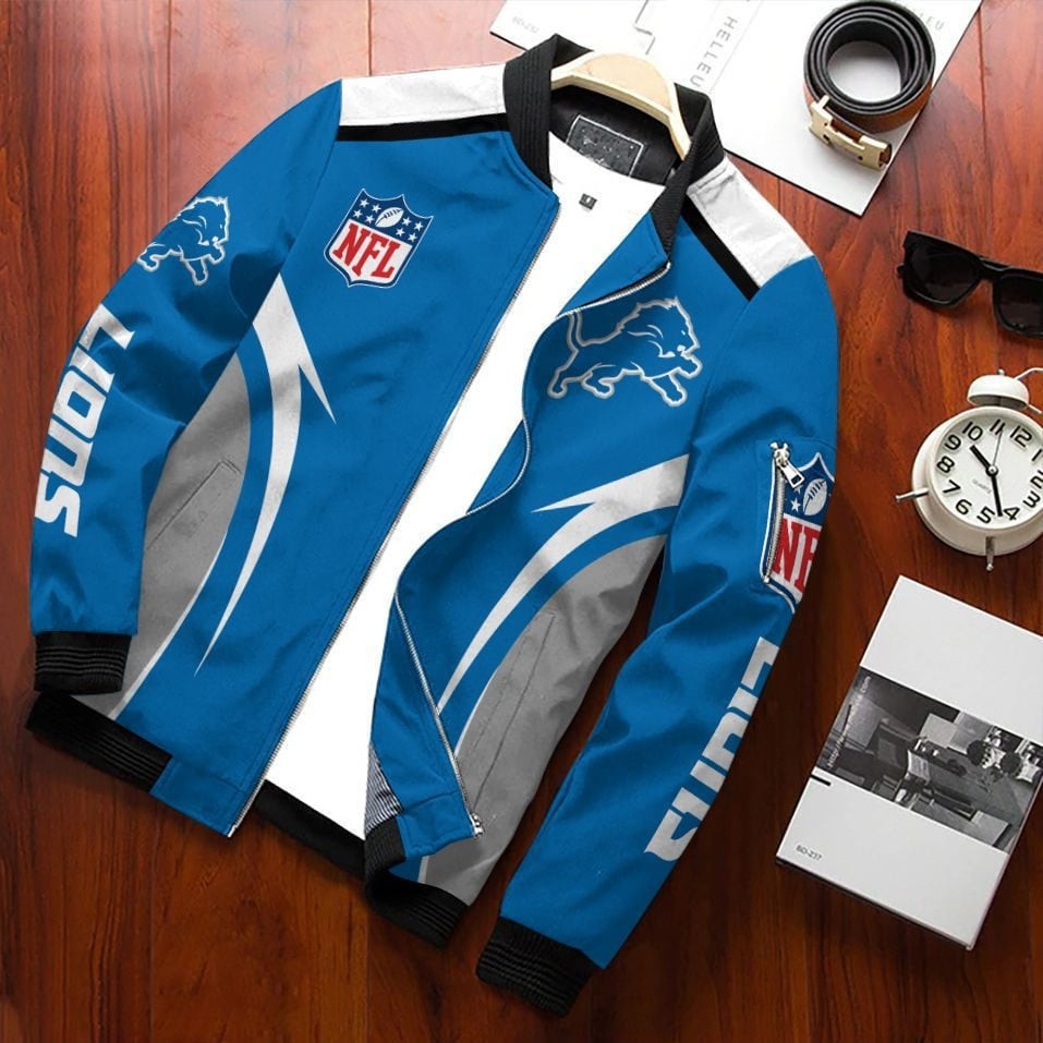 Detroit Lions Bomber Jacket | NFL Team Jacket for Men & Women | Football Fan Gift