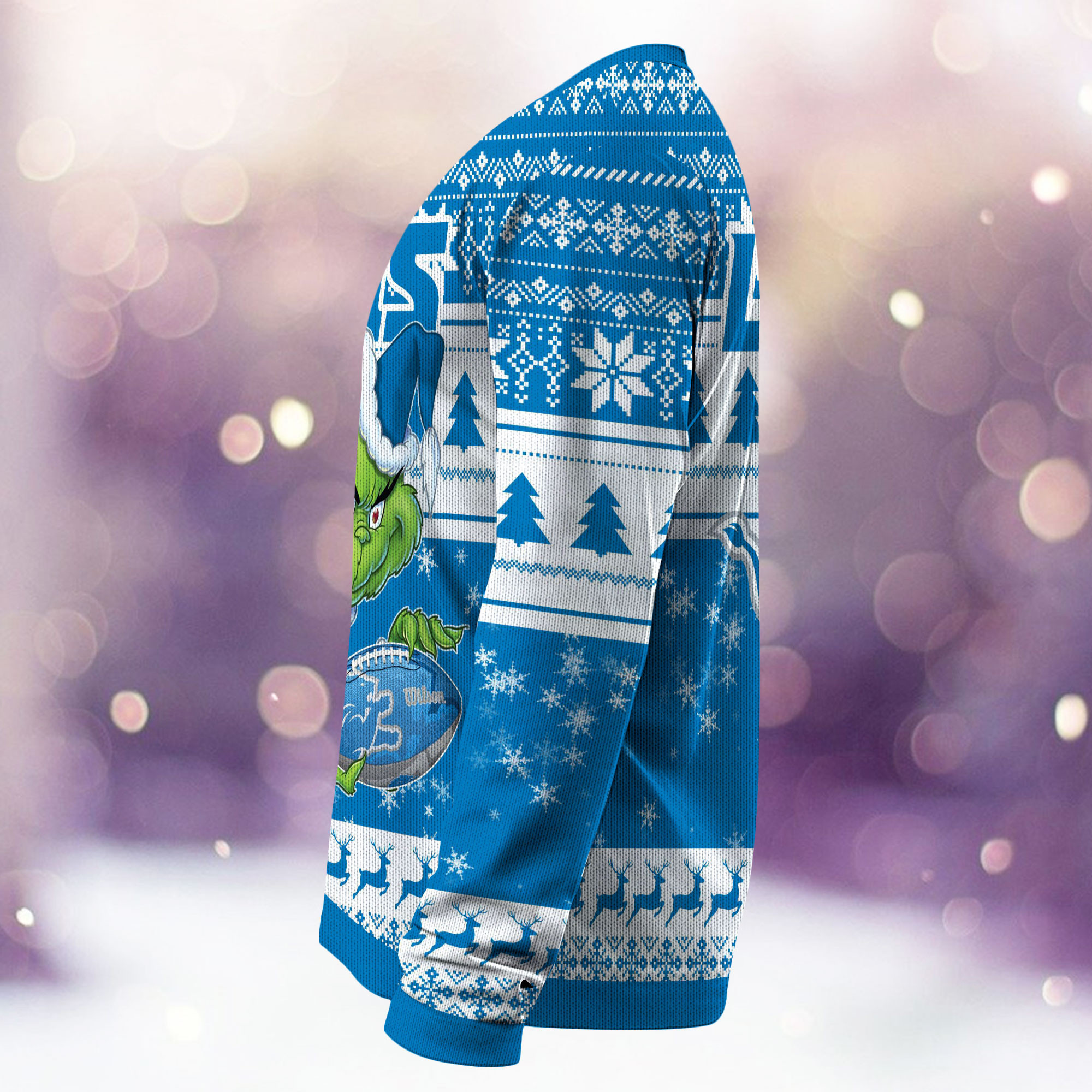 Detroit Lions Grinch Ugly Christmas Sweater, - Image 4