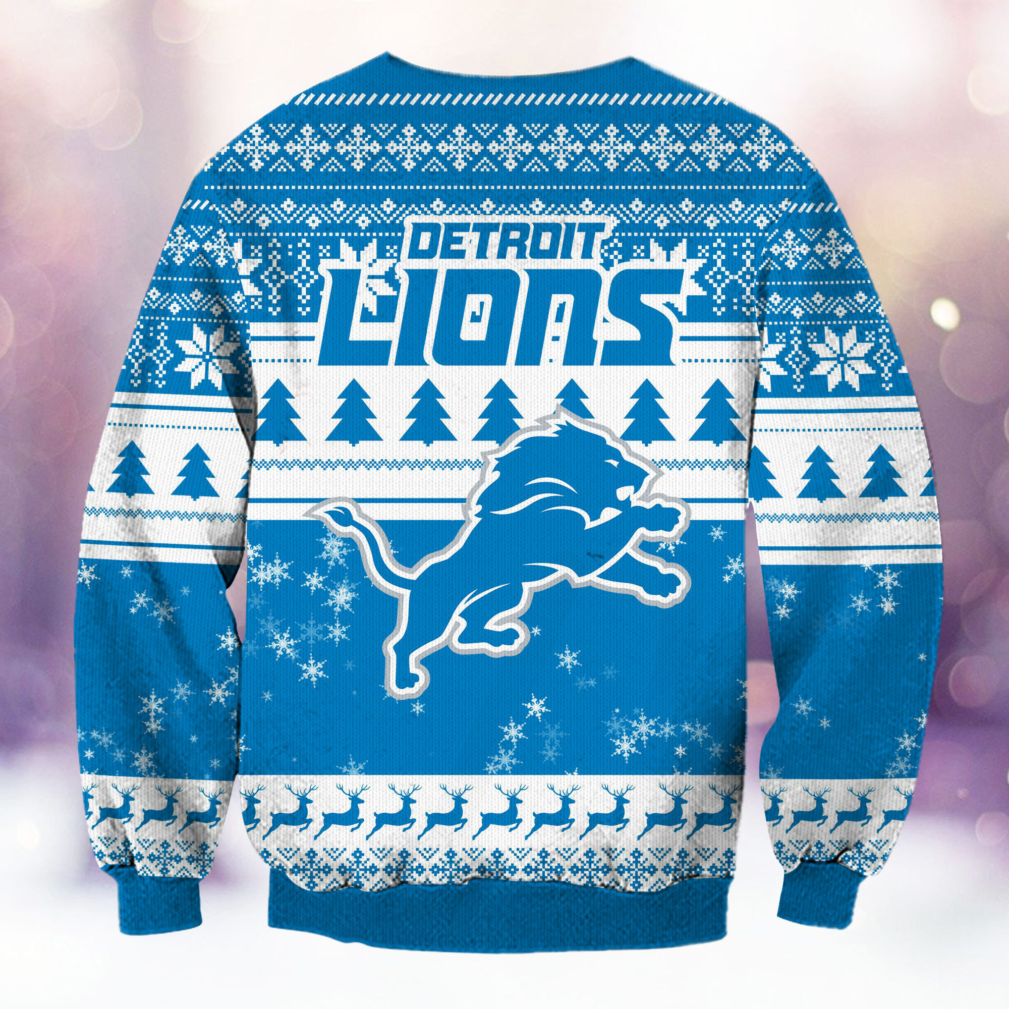 Detroit Lions Grinch Ugly Christmas Sweater, - Image 3