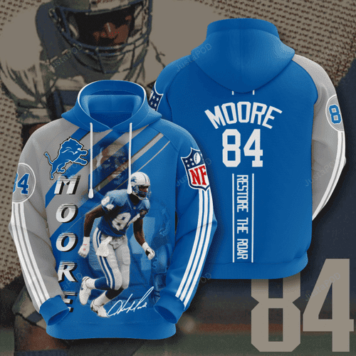 Detroit Lions Herman Moore 3D All Over Print Hoodie & Zip Hoodie