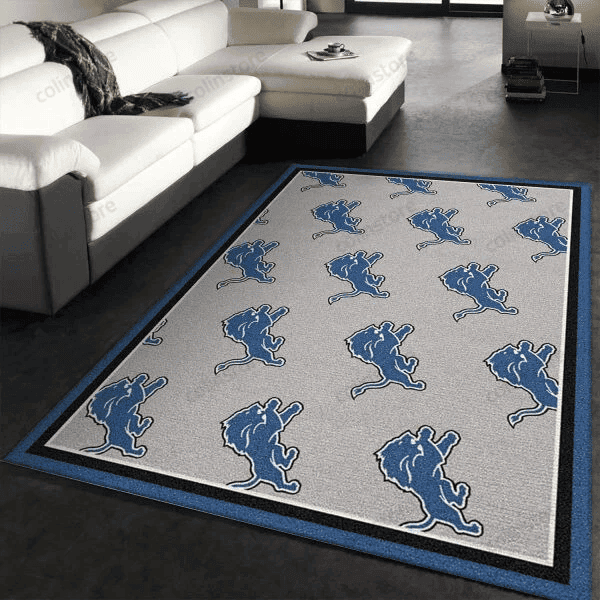 Detroit Lions Logo 3D Rectangle Area Rug – Full Print Carpet For Living Room & Bedroom Home Decor