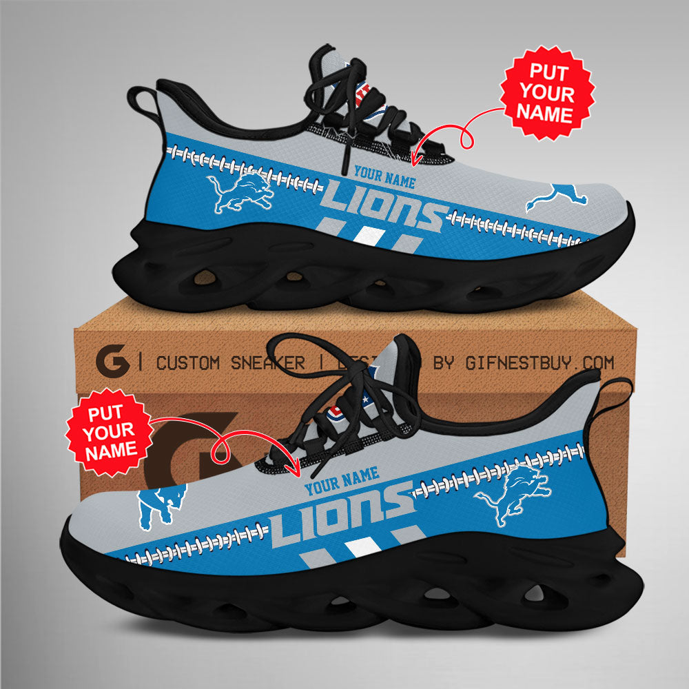 Detroit Lions Max Soul Shoes Sneakers for Men And Women – NFL Football Fan Shoes, Team Sneakers