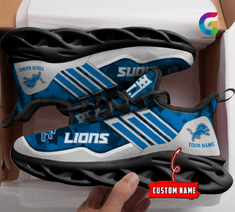 Detroit Lions Max Soul Shoes Sneakers for Men And Women – NFL Football Fan Shoes, Team Sneakers