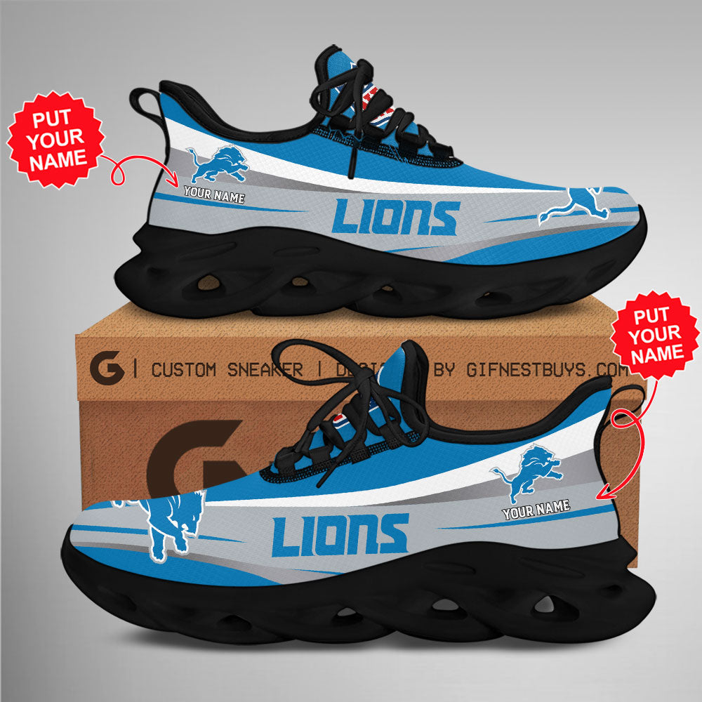 Detroit Lions Max Soul Shoes Sneakers for Men And Women – NFL Football Fan Shoes, Team Sneakers