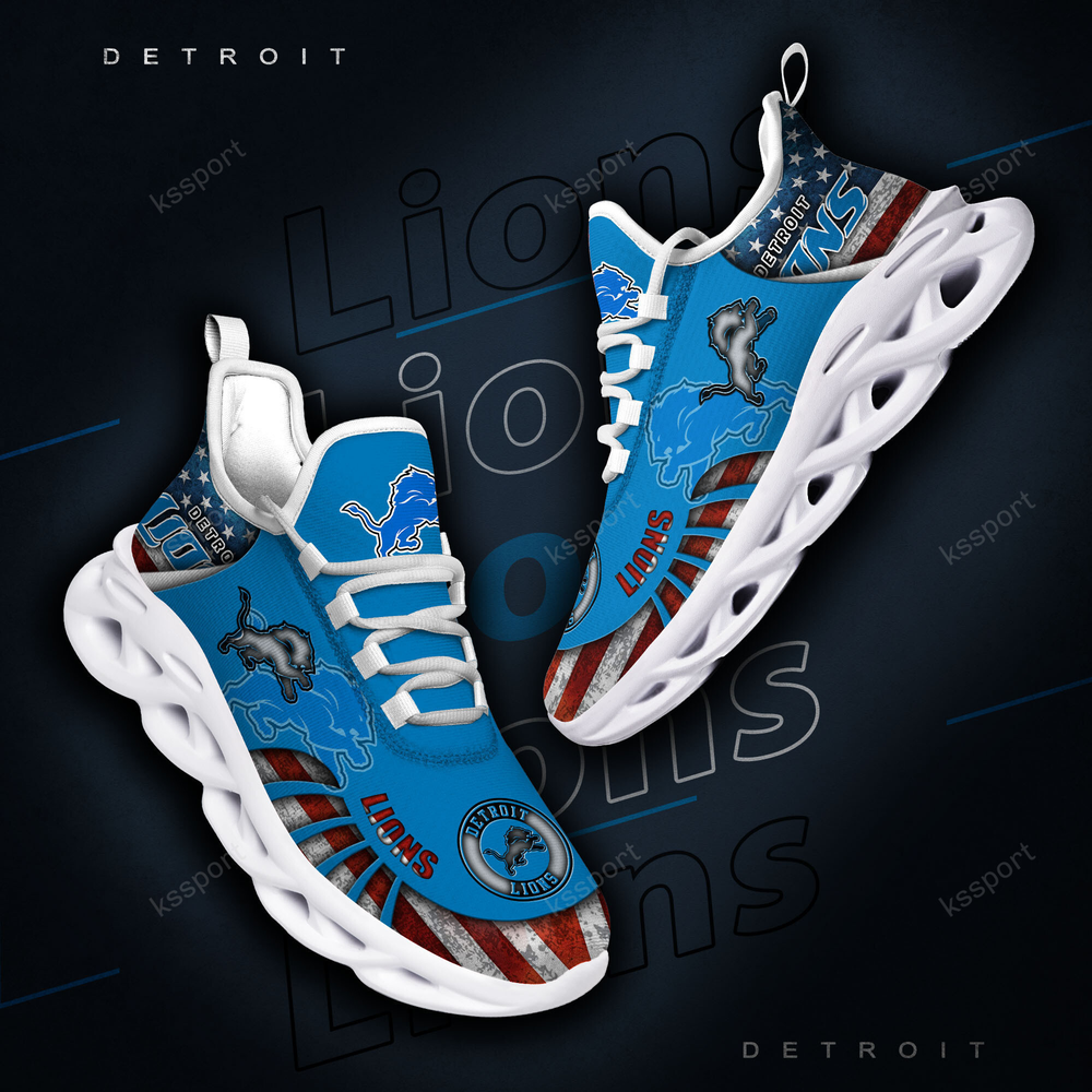 Detroit Lions Max Soul Shoes Sneakers for Men And Women – NFL Football Fan Shoes, Team Sneakers