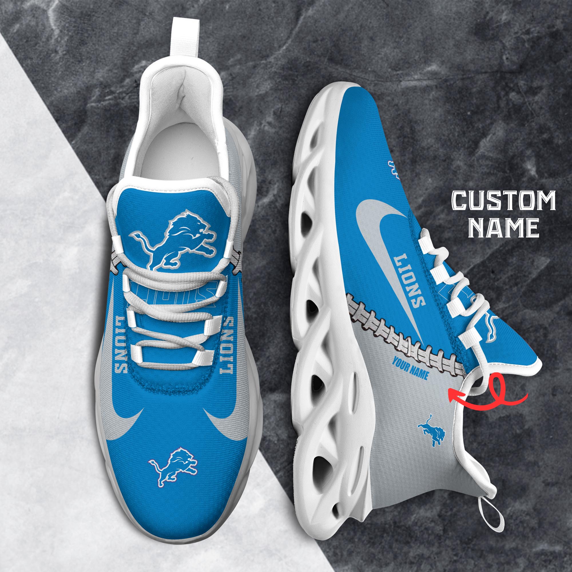 Detroit Lions Max Soul Shoes Sneakers for Men And Women – NFL Football Fan Shoes, Team Sneakers - Image 6