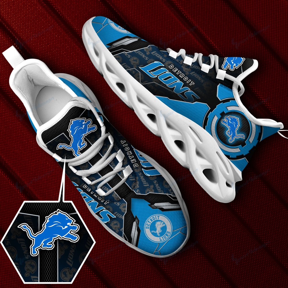 Detroit Lions Max Soul Shoes Sneakers for Men And Women – NFL Football Fan Shoes, Team Sneakers