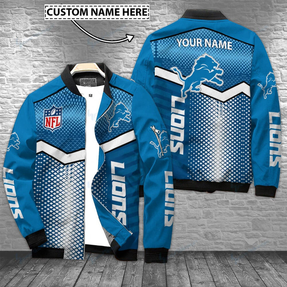 Detroit Lions Personalized Bomber Jacket | NFL Team Jacket for Men & Women | Football Fan Gift