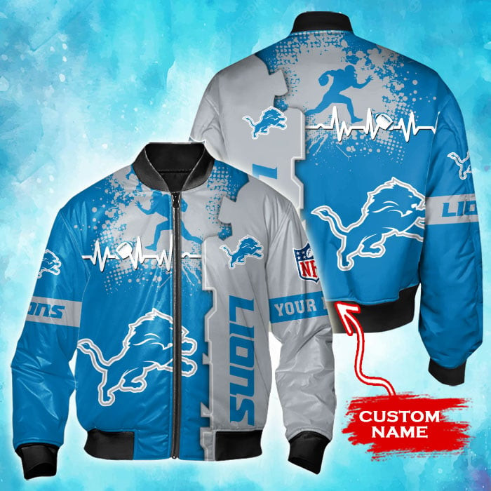Detroit Lions Personalized Thick Bomber Jacket | NFL Team Jacket for Men & Women | Football Fan Gift