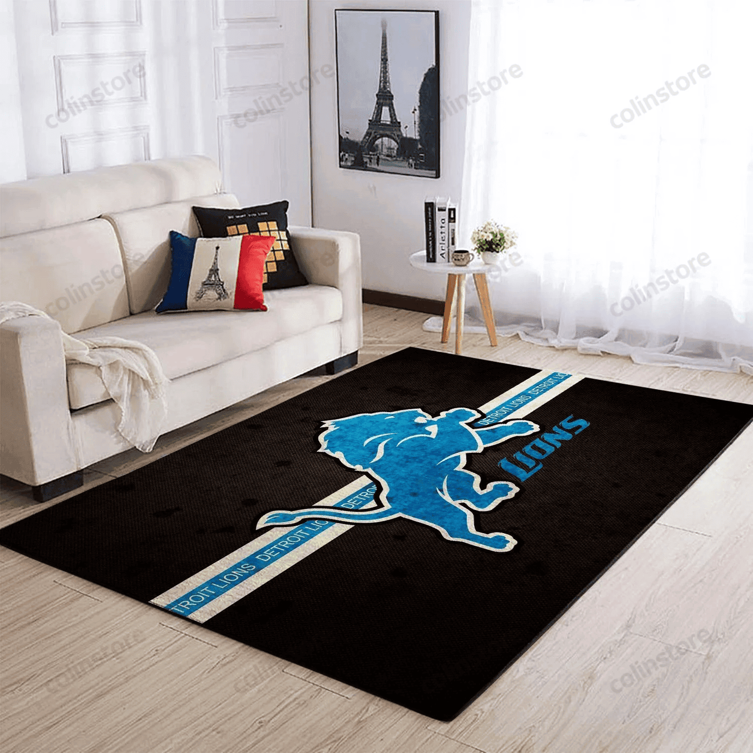 Detroit Lions Rectangle Area Rug – Full Print Carpet For Living Room & Bedroom Home Decor