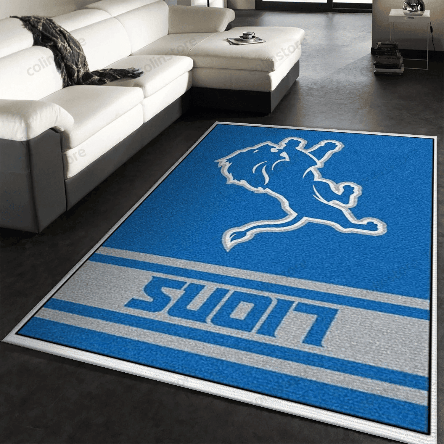 Detroit Lions Rectangle Area Rug – Full Print Carpet For Living Room & Bedroom Home Decor
