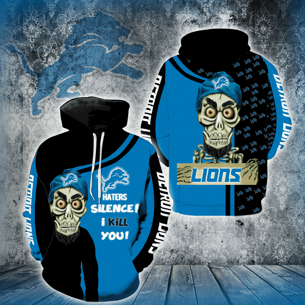 Detroit Lions Skull Full 3D All Over Print Hoodie & Zip Hoodie