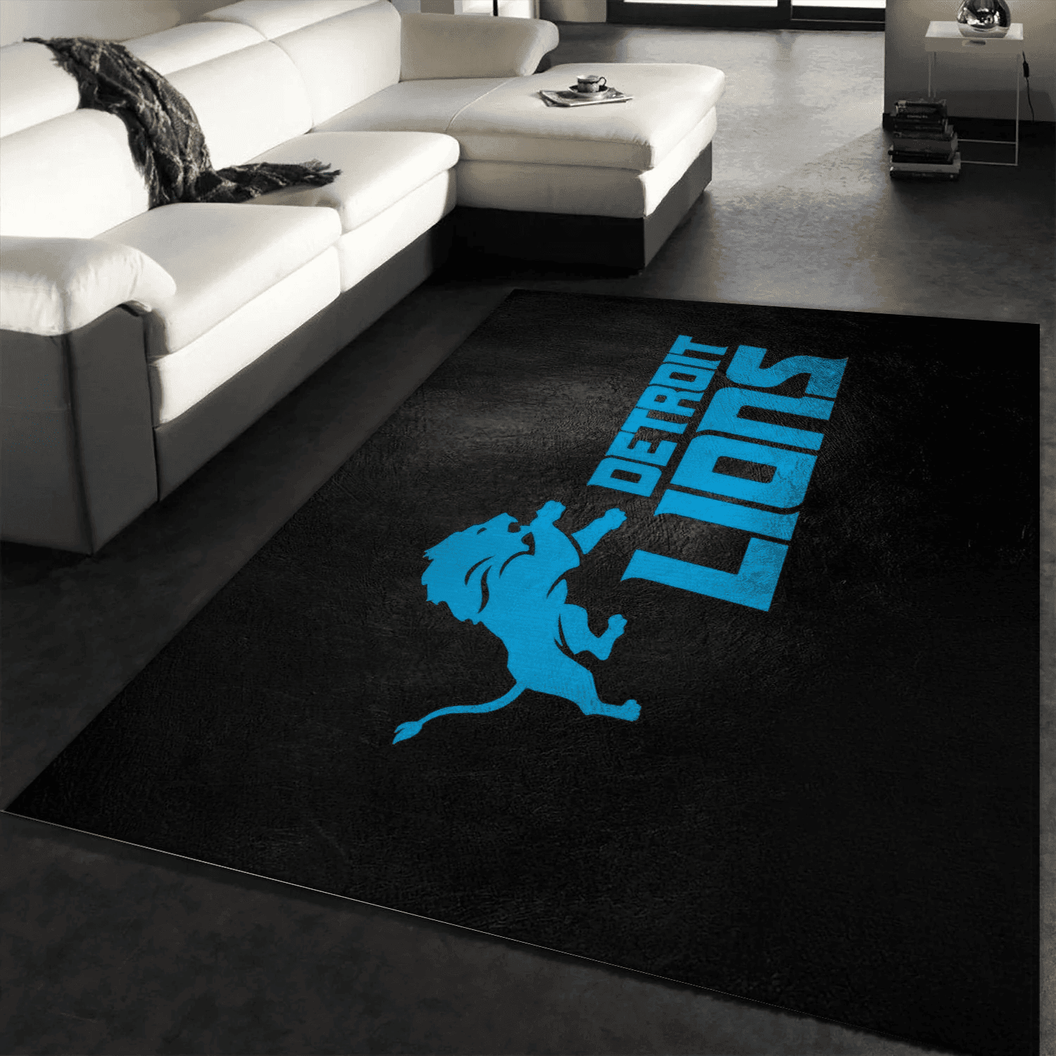 Detroit Lions Team Rectangle Area Rug – Full Print Carpet For Living Room & Bedroom Home Decor