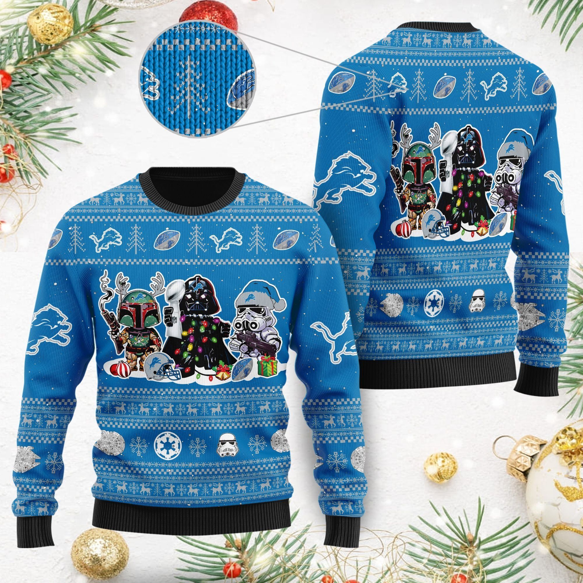 Detroit LionsI Star Wars Ugly Christmas Sweater