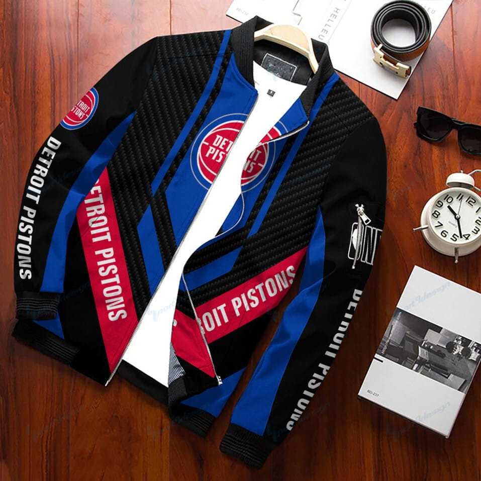 Detroit Pistons Bomber Jacket | NBA Team Jacket for Men & Women | Basketball Fan Gift