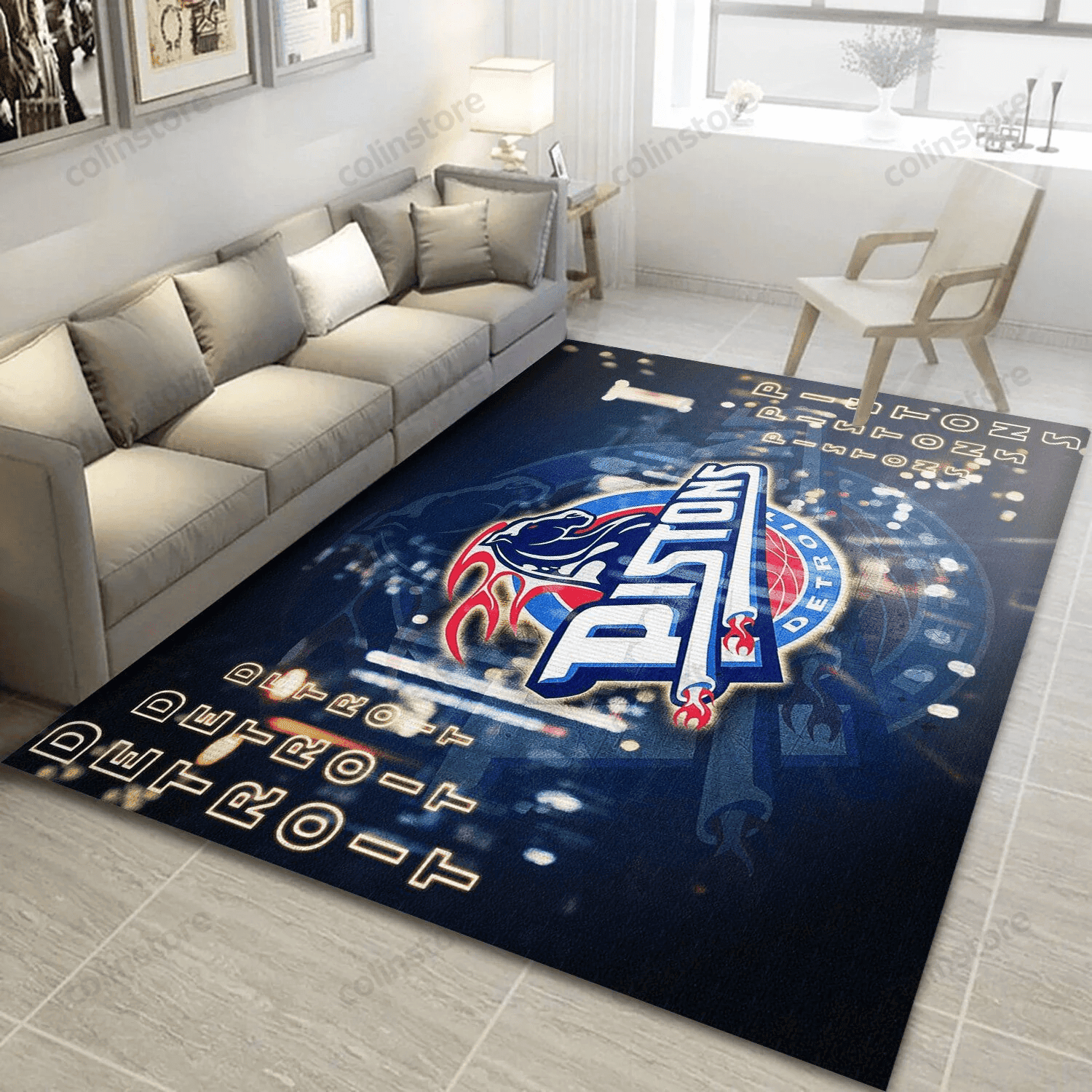Detroit Pistons Gifts 3D Rectangle Area Rug – Full Print Carpet For Living Room & Bedroom Home Decor