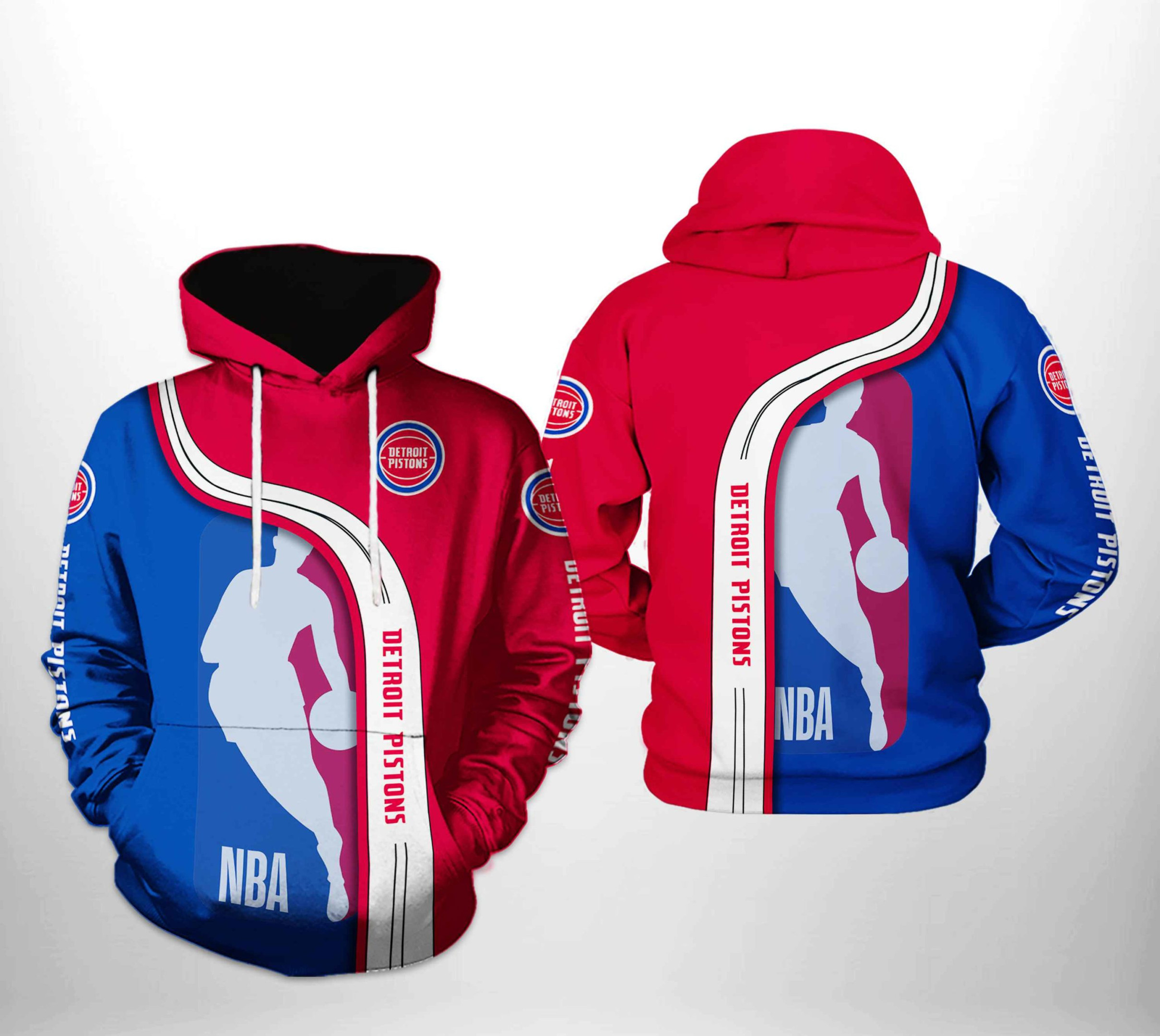 Detroit Pistons NBA Team 3D All Over Print Hoodie & Zip Hoodie