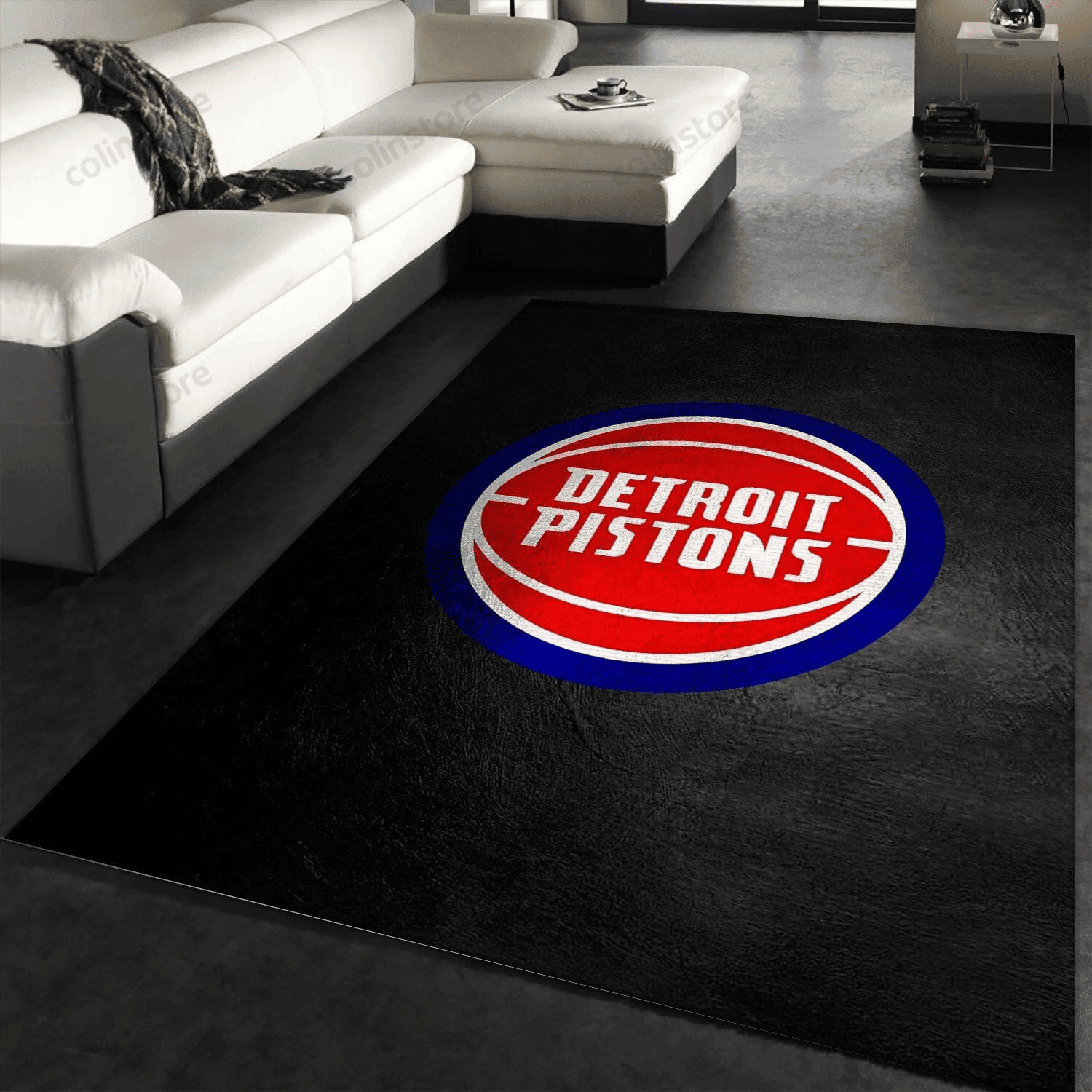 Detroit Pistons Rectangle Area Rug – Full Print Carpet For Living Room & Bedroom Home Decor