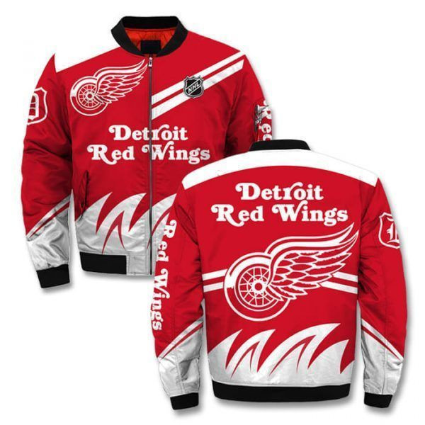 Detroit Red Wings Red Bomber Jacket | NHL Team Jacket for Men & Women | Hockey Fan Gift