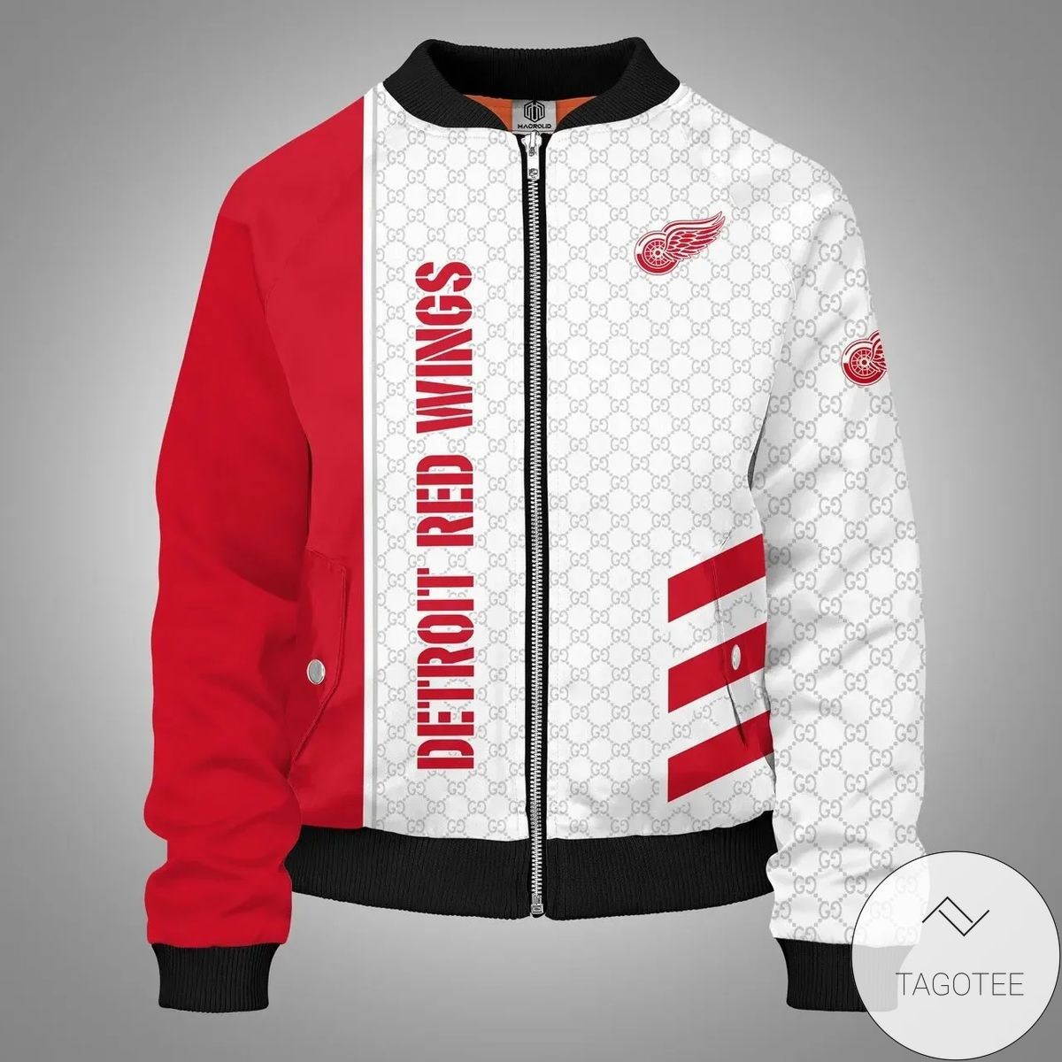Detroit Red Wings Red White Bomber Jacket | NHL Team Jacket for Men & Women | Hockey Fan Gift