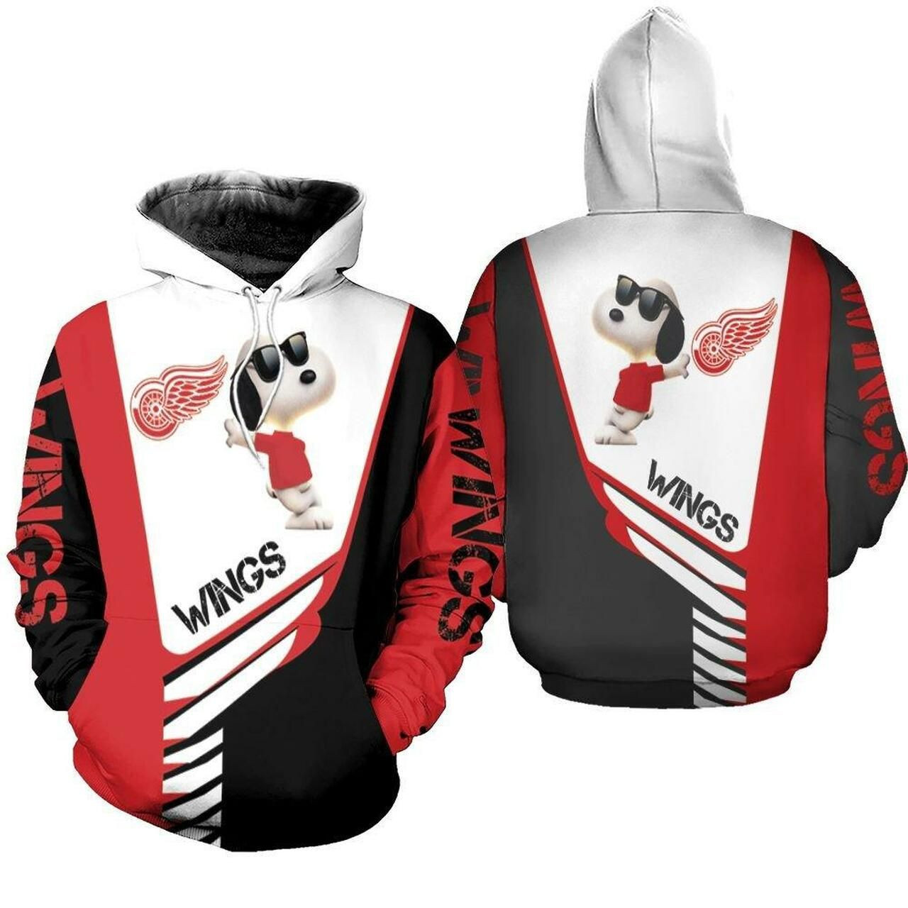 Detroit Red Wings Snoopy For Lover 3D All Over Print Hoodie & Zip Hoodie
