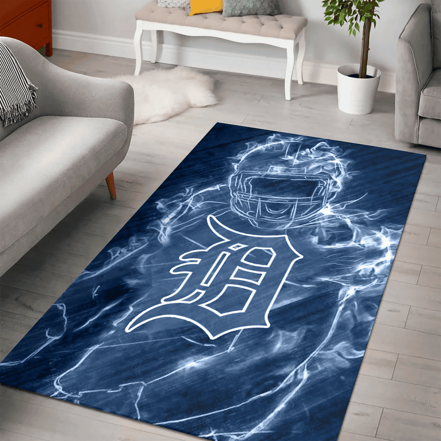 Detroit Tigers Legend 3D Full Print Rectangle Area Rug – Full Print Carpet For Living Room & Bedroom Home Decor