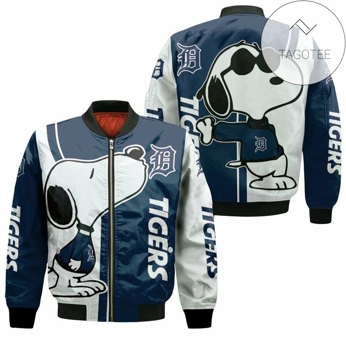 Detroit Tigers Snoopy Lover Bomber Jacket | MLB Team Jacket for Men & Women | Baseball Fan Gift