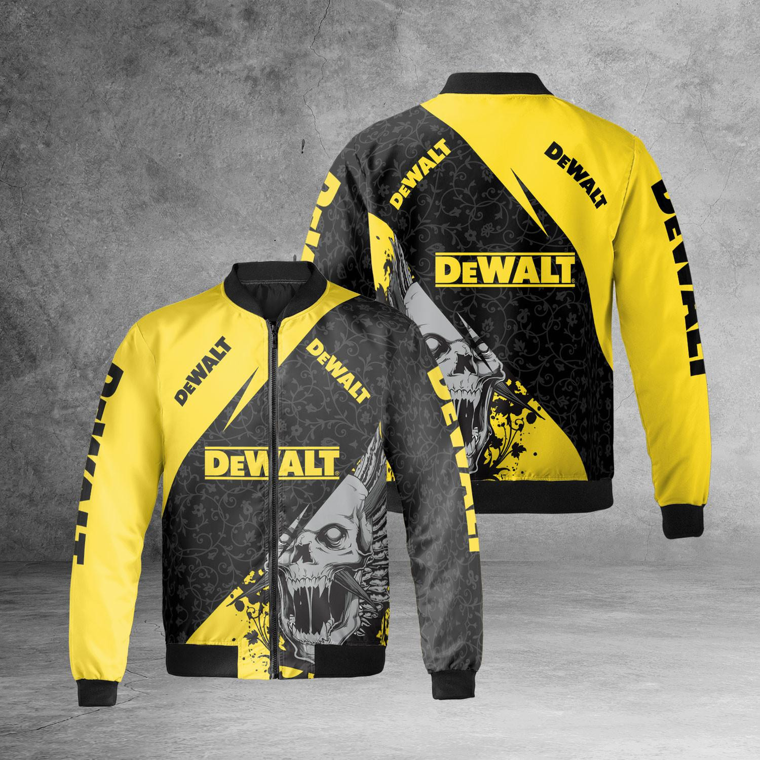 Dewalt Skull Trending Bomber Jacket | Workwear Jacket for Men & Women | Worker Gift