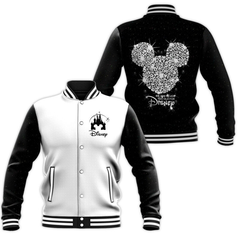 Diamond Mickey Fashion Baseball Jacket for Men & Women | Cartoon Fan Gift