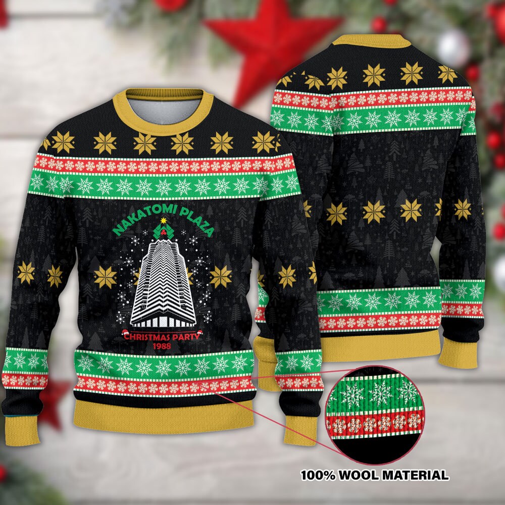 Die Hard Nakatomi Plaza Ugly Christmas Sweater