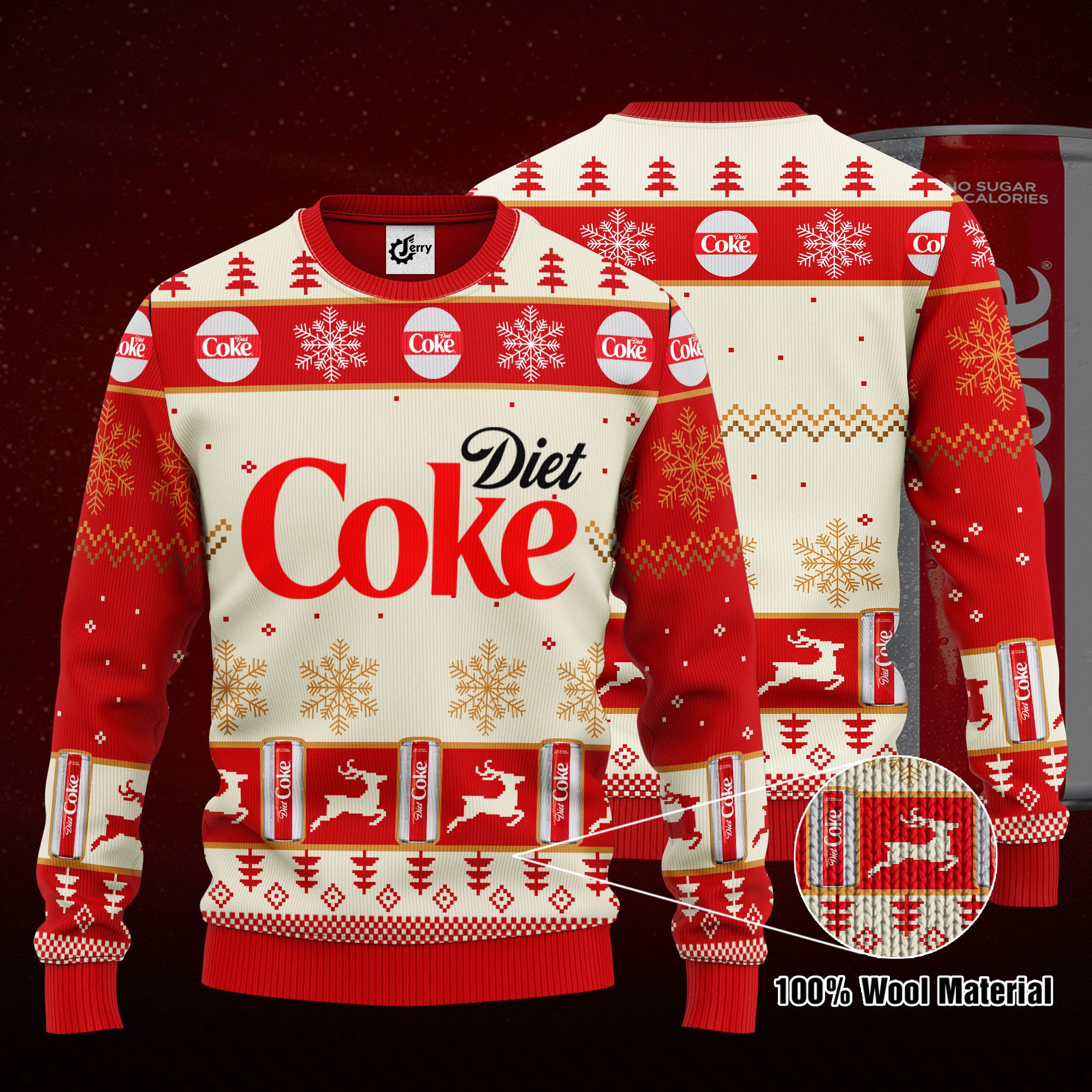 Diet Coke 3D Print Ugly Christmas Sweater, Hoodie, Zip Hoodie, Bomber Jacket