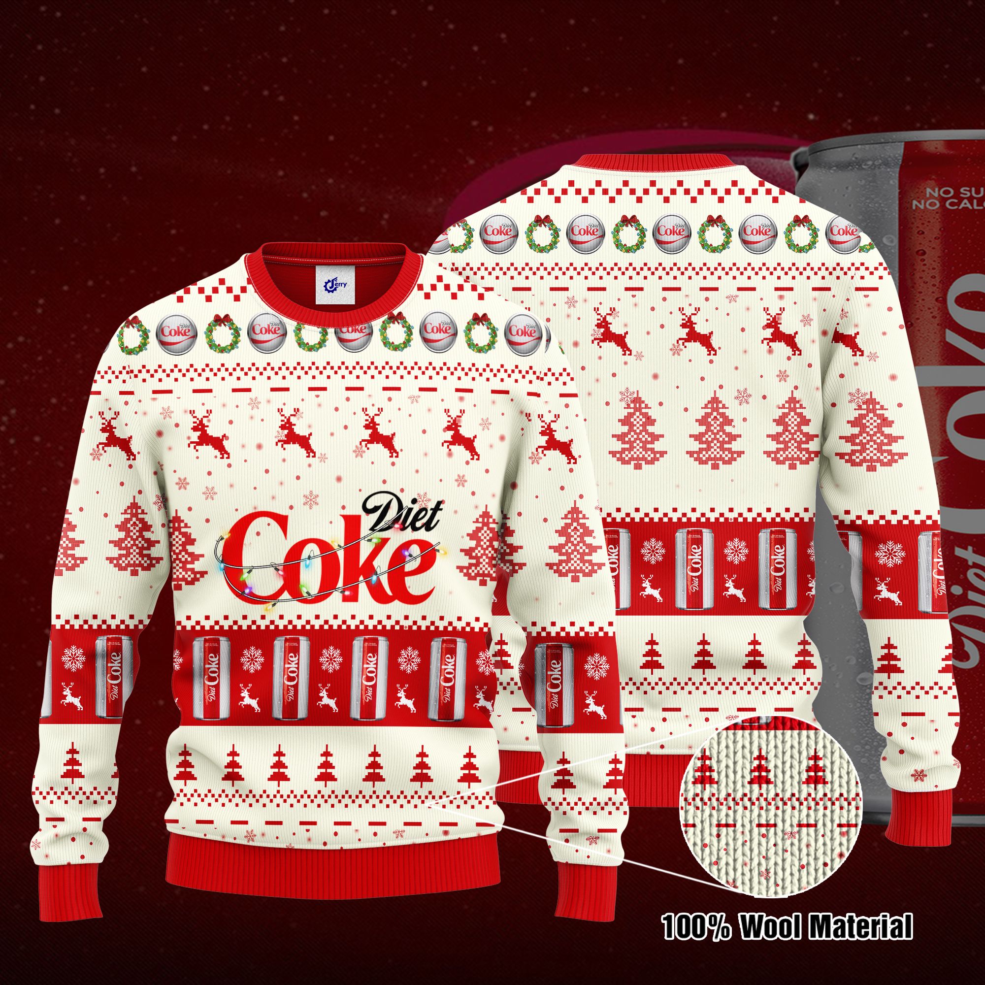 Diet Coke Santa Hat Christmas Ugly Christmas Sweater, Hoodie, Zip Hoodie, Bomber Jacket