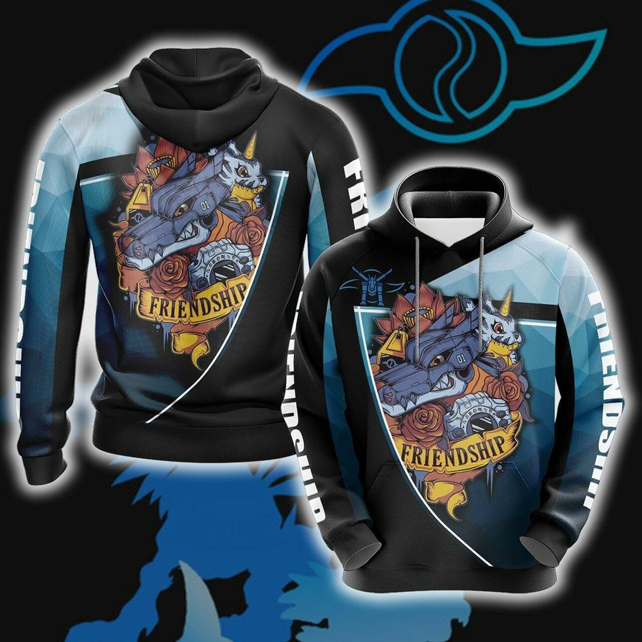 Digimon - Friendship Unisex 3D All Over Print Hoodie & Zip Hoodie