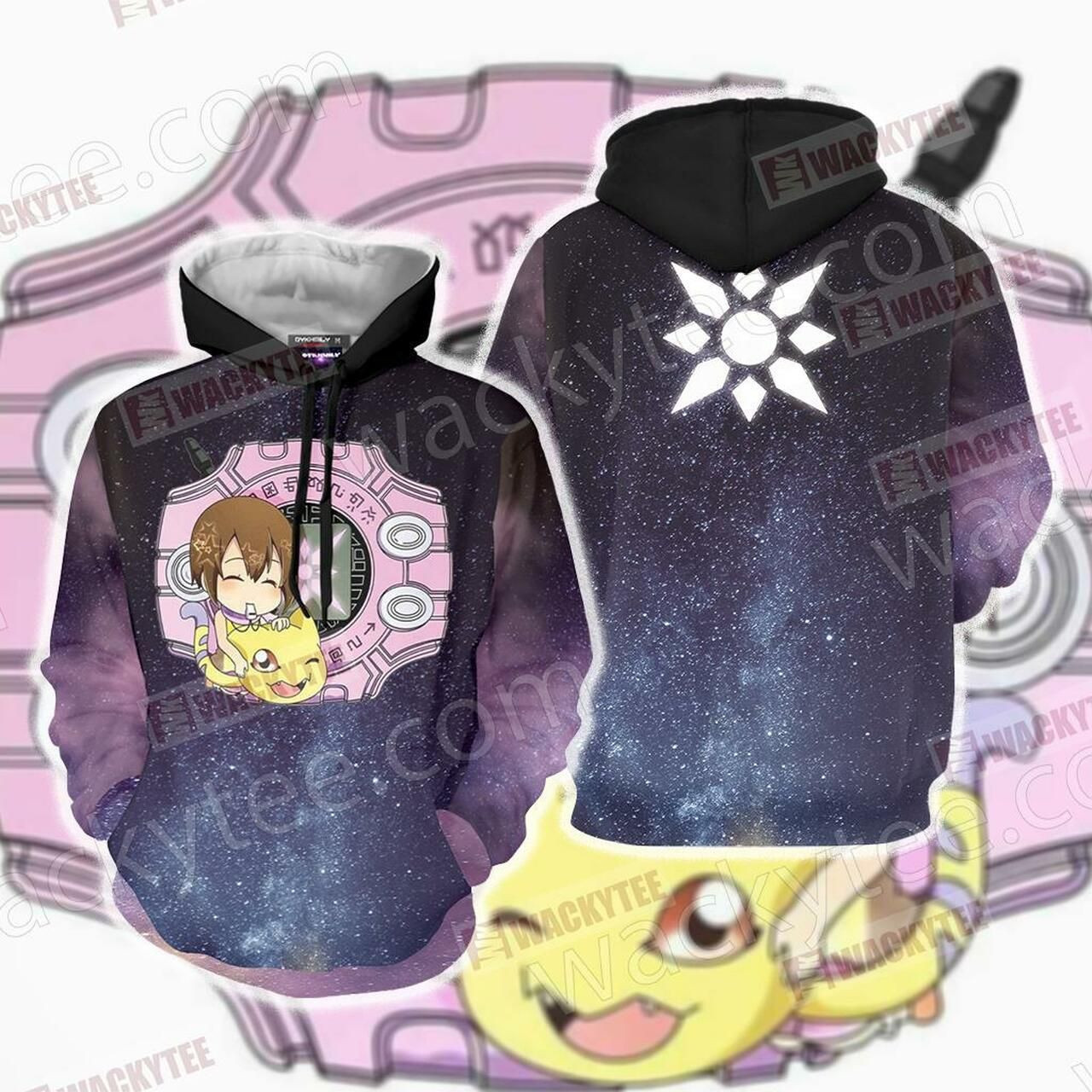 Digimon Hikari And Nyaromon 3D All Over Print Hoodie & Zip Hoodie
