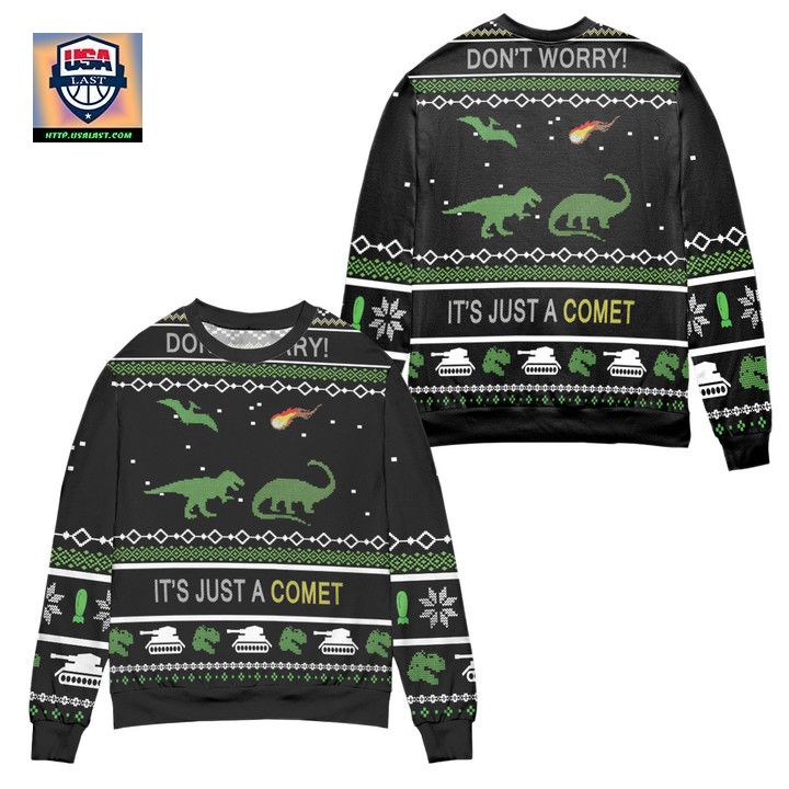 Dinosaur Its Just A Comet Ugly Christmas Sweater