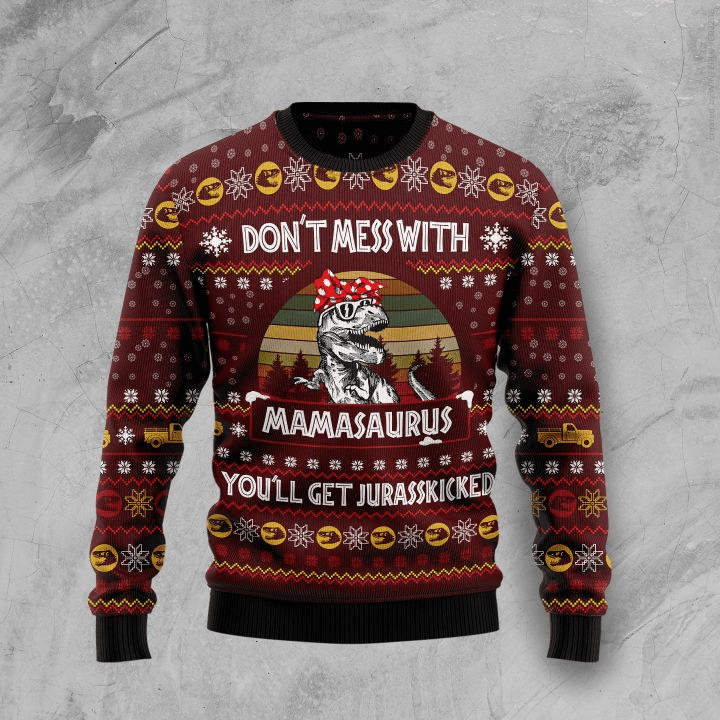 Dinosaur Mom  Ugly Christmas Sweater, Perfect Holiday Gift