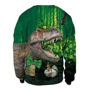 Dinosaur Patricks Day Ugly Christmas Sweater,