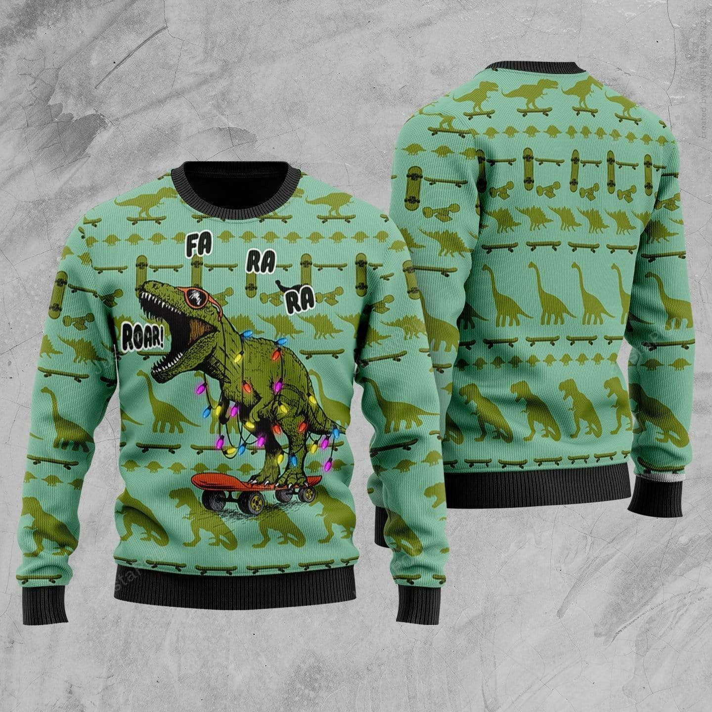 Dinosaurs Roar Ugly Christmas Sweater, Perfect Holiday Gift