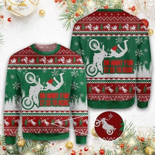 Dirtbike Ugly Christmas Sweater, Perfect Holiday Gift